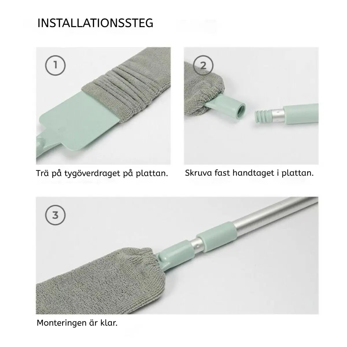 Fleximoppen – böjbar dammborste för svåråtkomliga ytor
